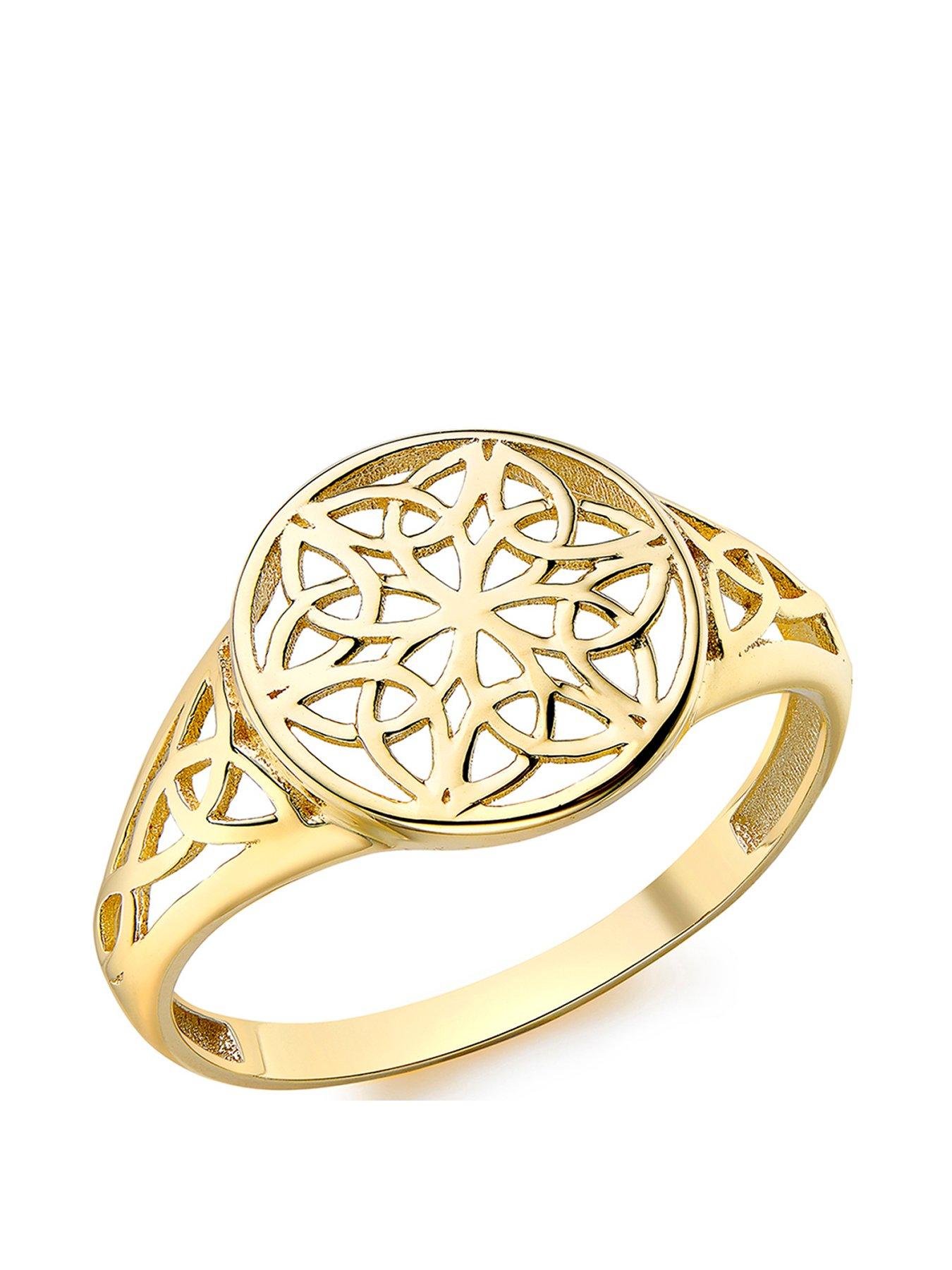 Image 1 of 4 of The Love Collection 9ct Yellow Gold 12mm Round Filigree Ring