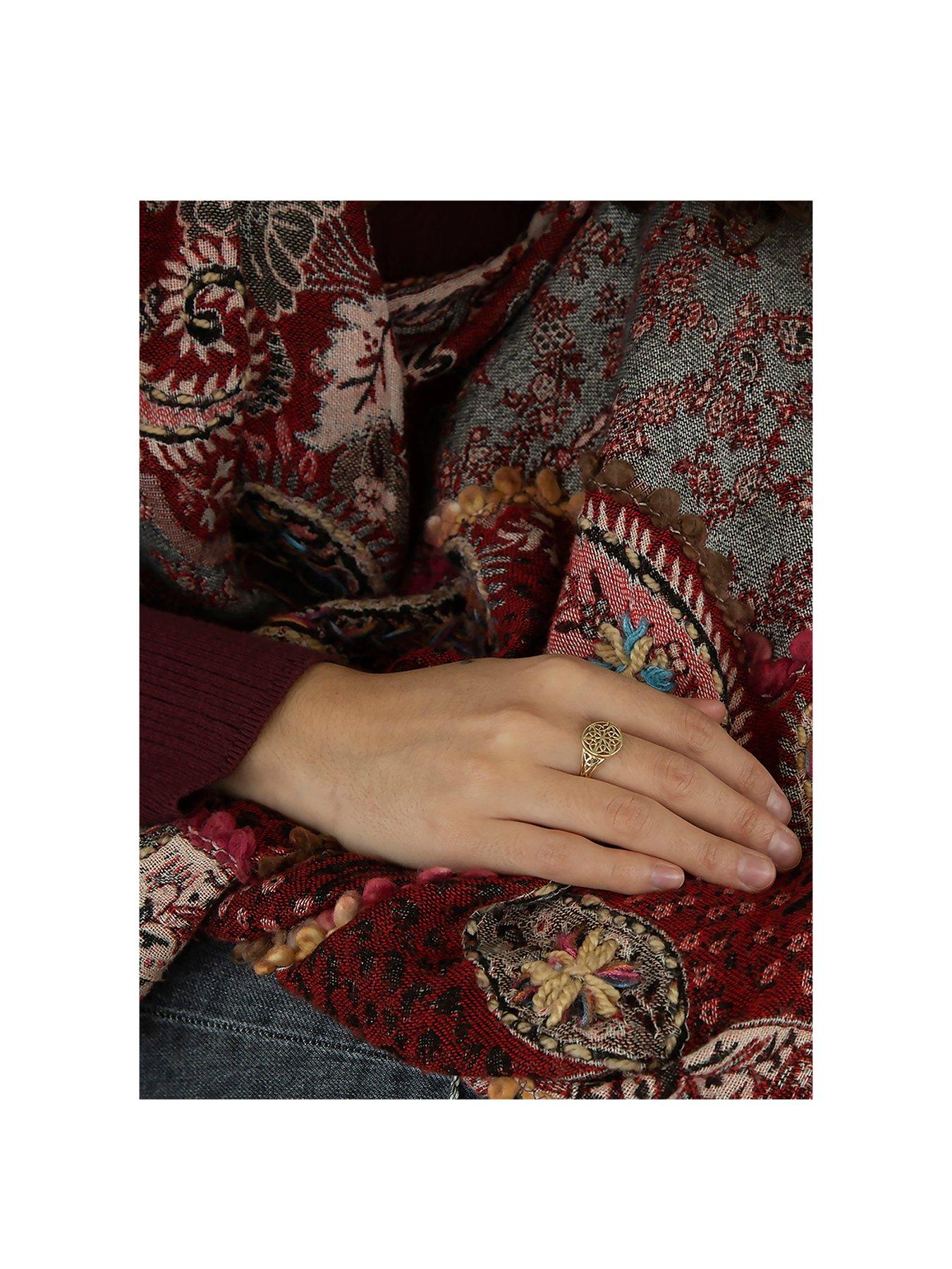 Image 2 of 4 of The Love Collection 9ct Yellow Gold 12mm Round Filigree Ring