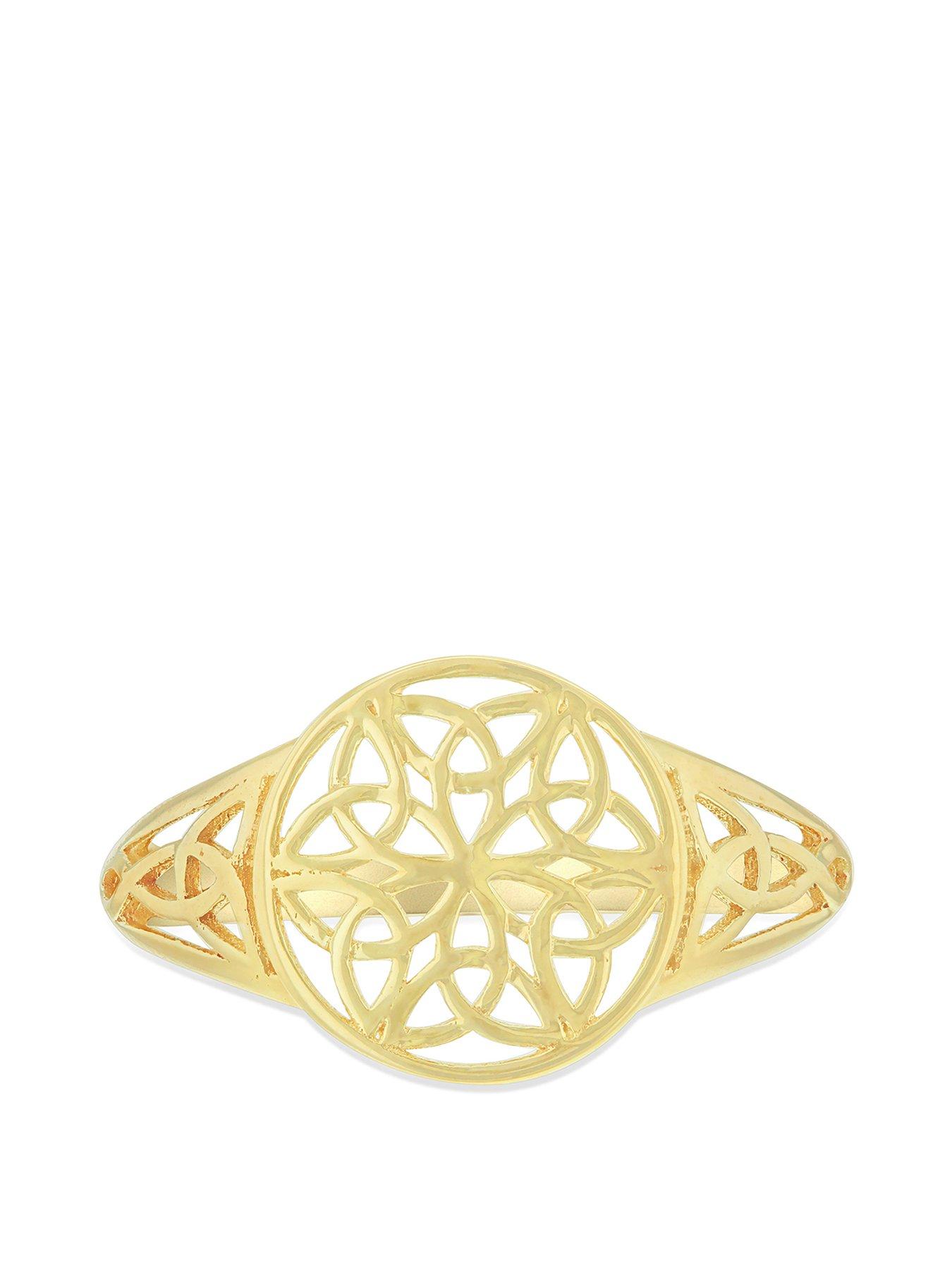 Image 3 of 4 of The Love Collection 9ct Yellow Gold 12mm Round Filigree Ring