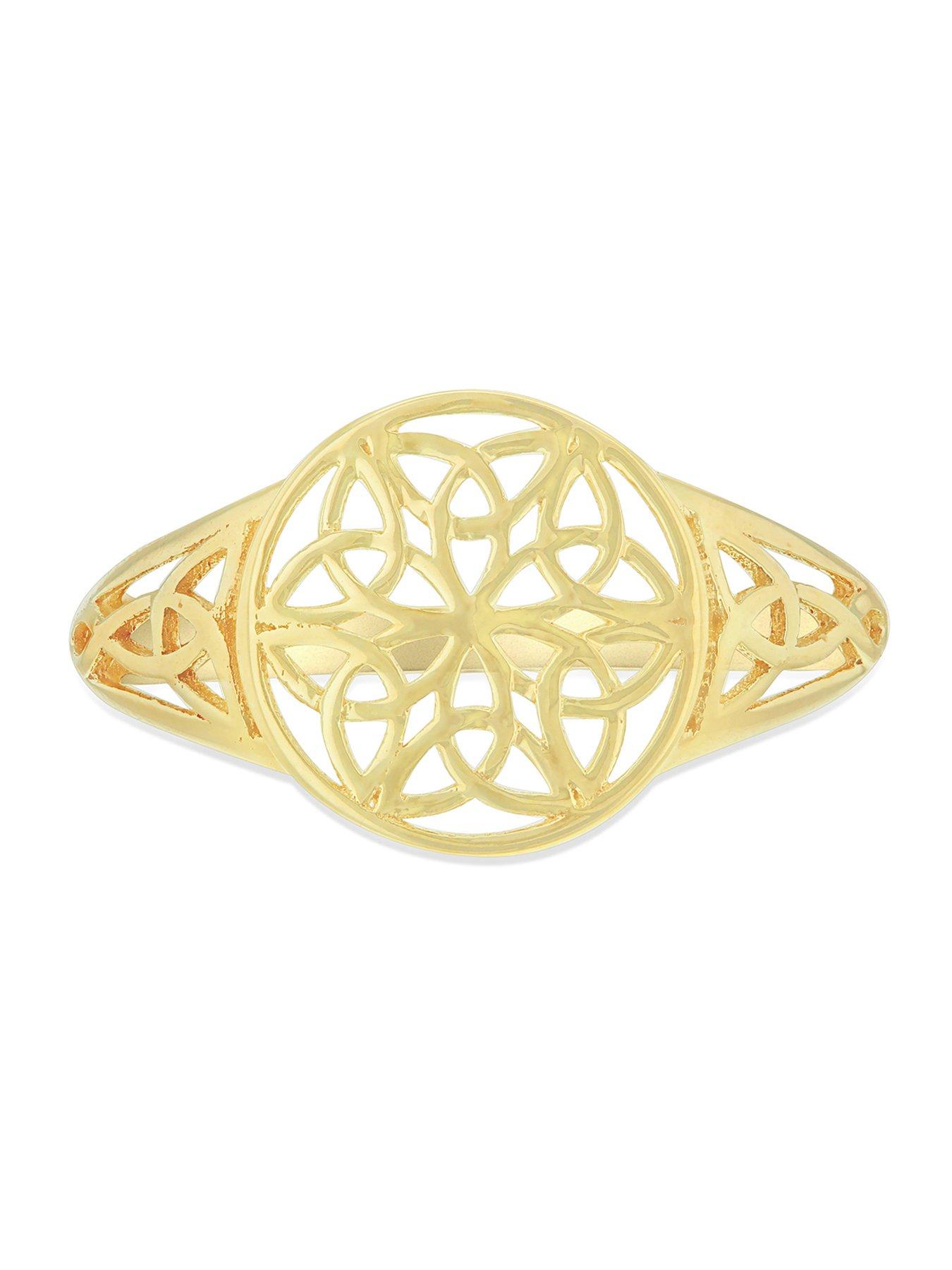 Image 4 of 4 of The Love Collection 9ct Yellow Gold 12mm Round Filigree Ring