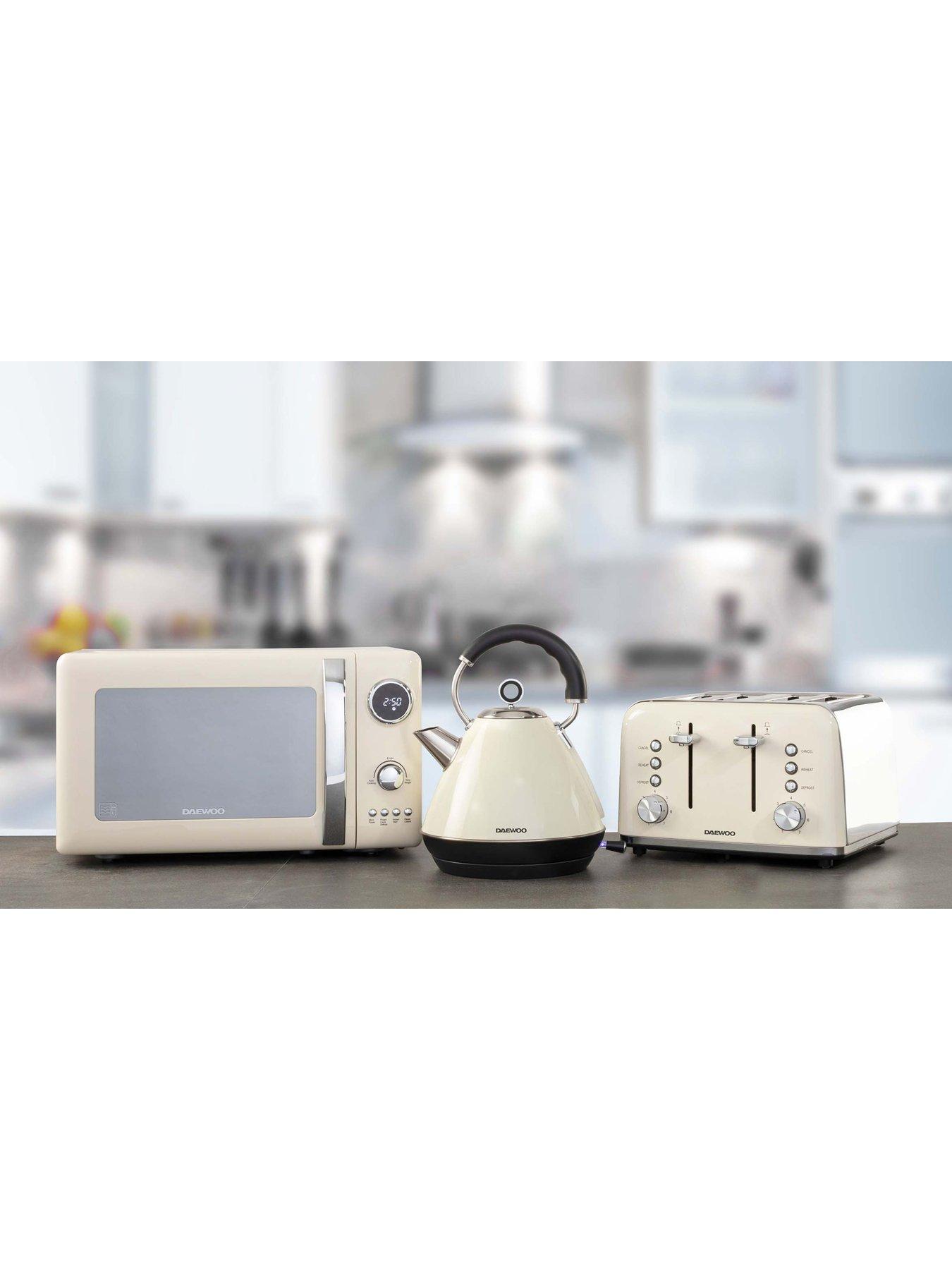 Cream kettle store toaster and microwave