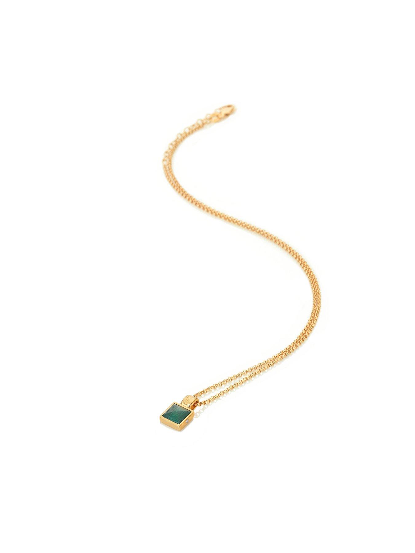 Image 3 of 4 of Hot Diamonds X Jac Jossa Revive Malachite Square Pendant