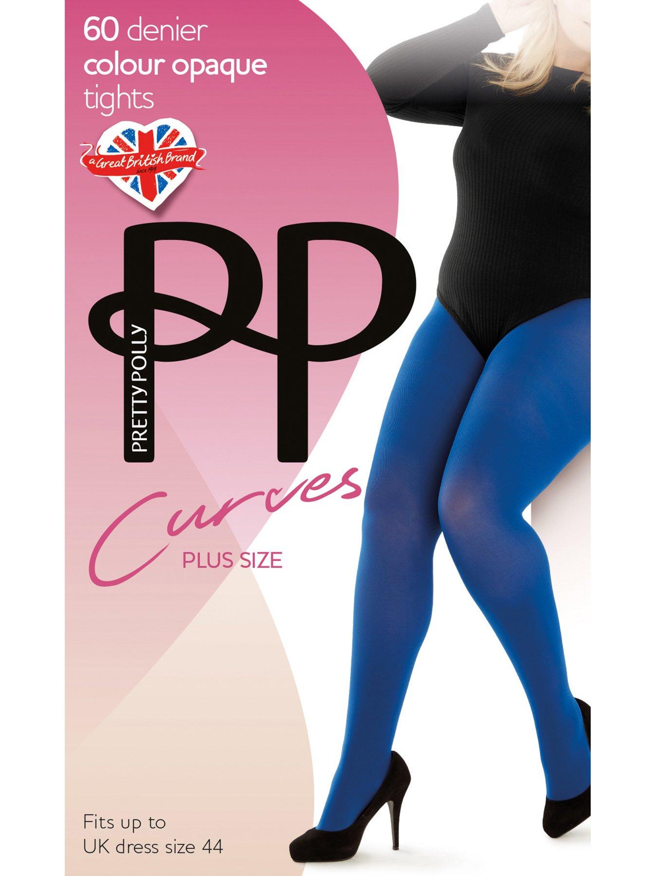 Pretty Polly 60 Denier Plush Opaque Tights Blue littlewoods