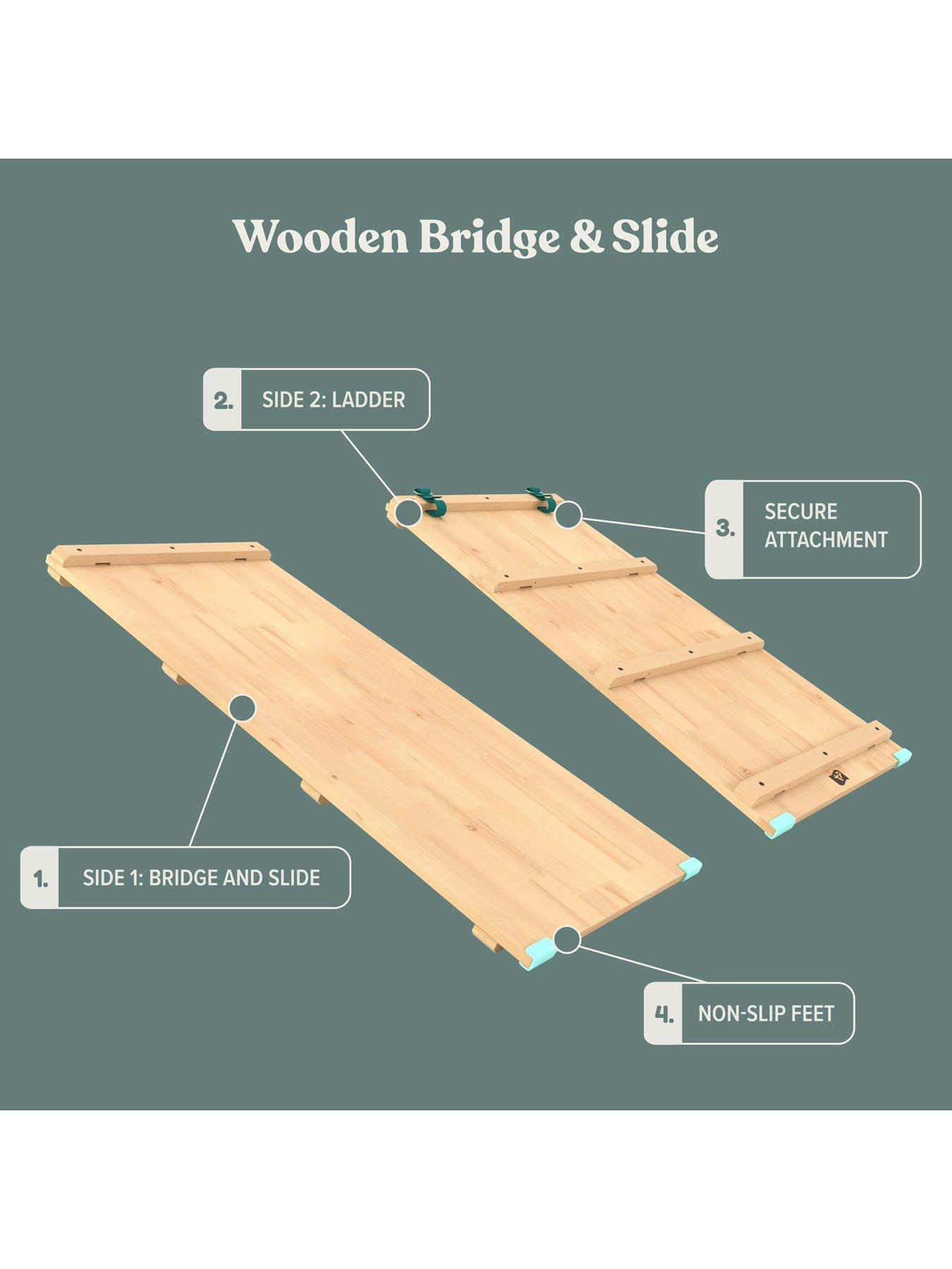  image of active-tots-indoor-wooden-bridge-amp-slide