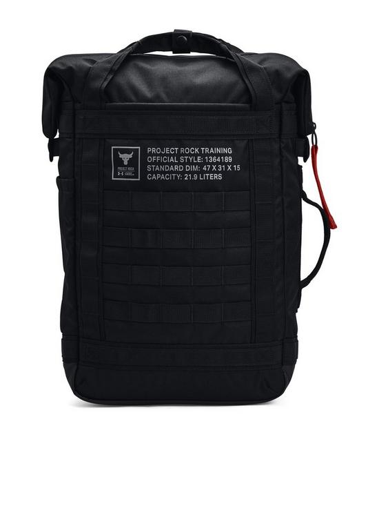front image of under-armour-training-project-rock-duffel-bag-black