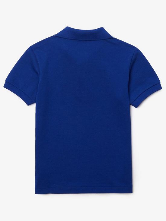 back image of lacoste-boys-classic-short-sleeve-pique-polo-blue