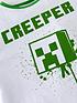  image of minecraft-boys-creeper-short-pj-whitegreen