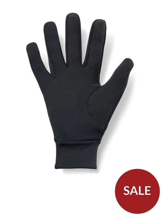 front image of under-armour-training-mens-storm-liner-gloves-black
