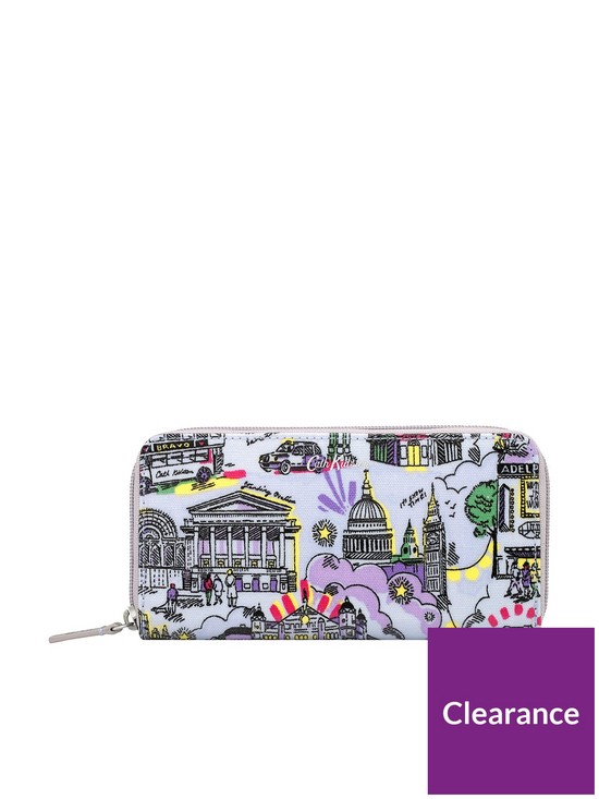 front image of cath-kidston-london-west-end-small-continental-zip-wallet-grey