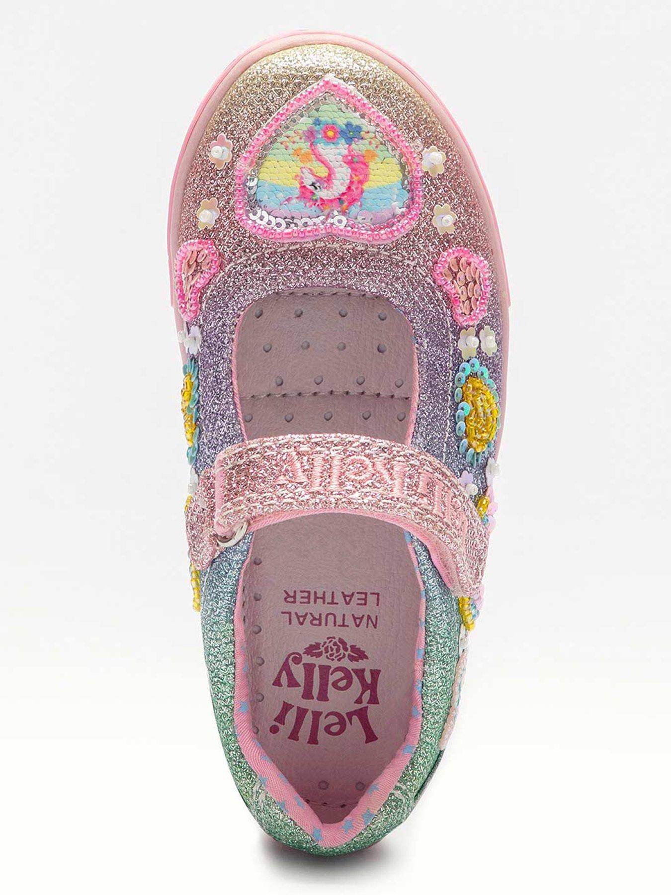  image of lelli-kelly-unicorn-rainbow-dolly-canvas-shoes