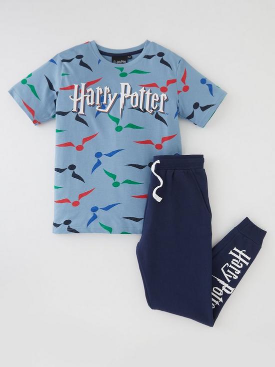 front image of harry-potter-boys-harry-potter-all-over-print-t-shirt-and-jogger-set