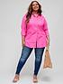  image of v-by-very-curve-long-sleeve-colour-pop-shirt-pink