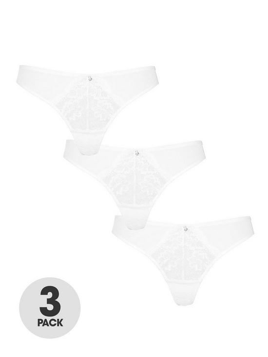 front image of ann-summers-sexy-lace-planet-3pp-thong-white