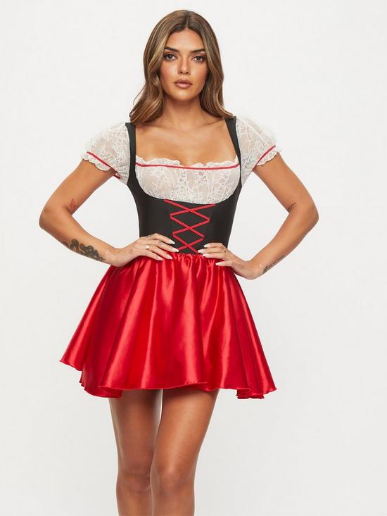 front image of ann-summers-role-play-beer-maid-dress-black