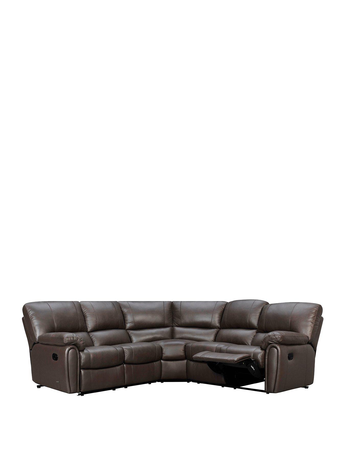 The Very Collection Leighton Leather/Faux Leather High Back Recliner Corner Group - Brown - FSC® Certified