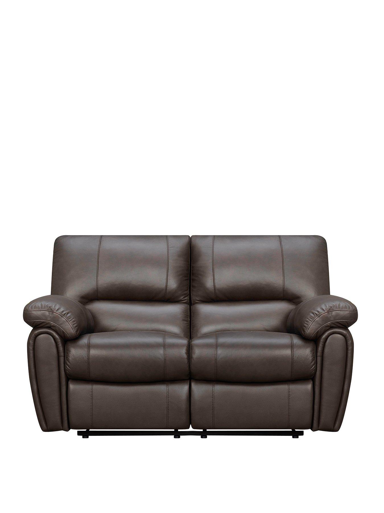 Image 1 of 6 of Very Home Leighton&nbsp;Leather/Faux Leather 2 Seater High Back Recliner Sofa - Brown -&nbsp;FSC&reg; Certified