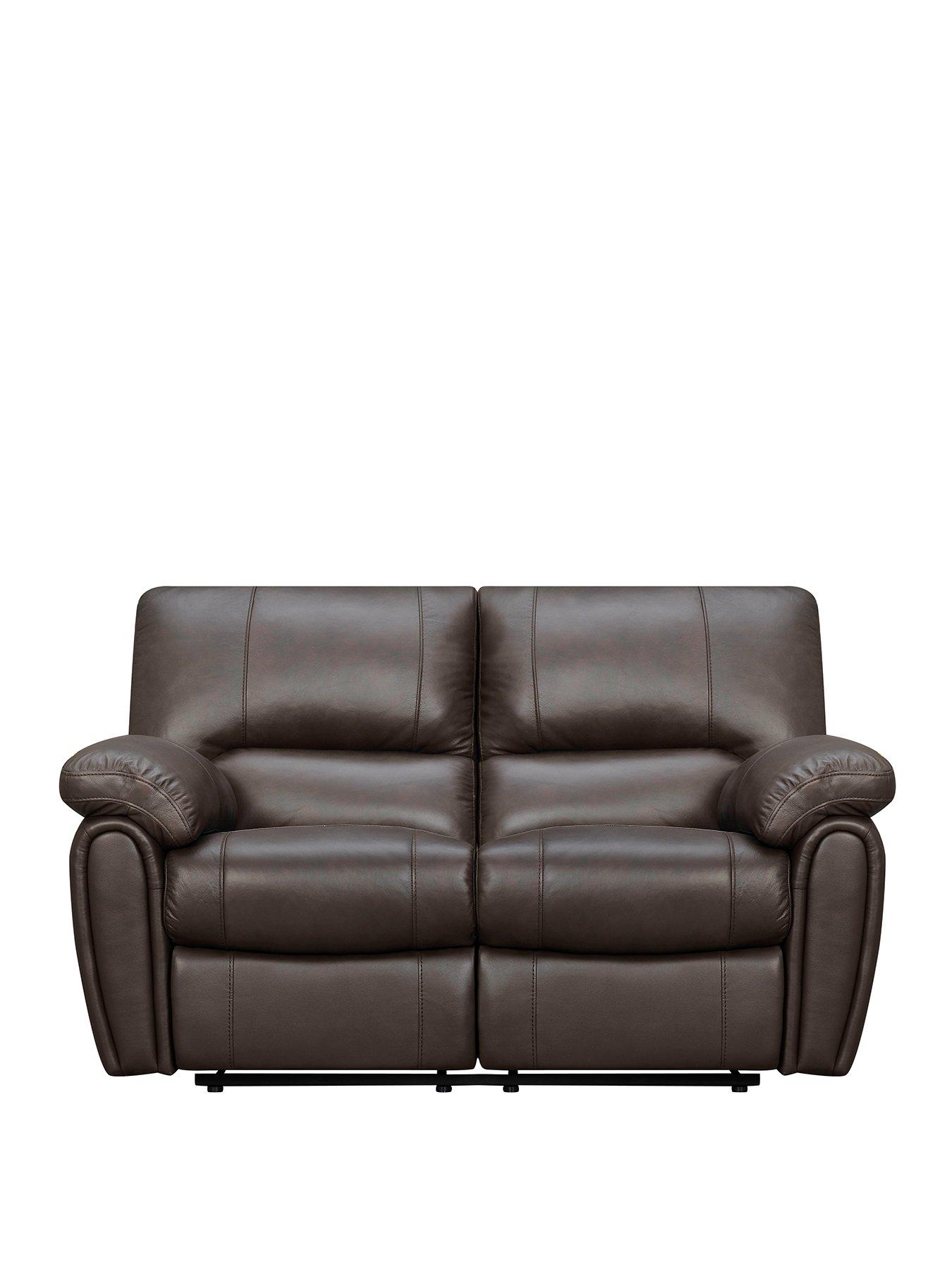 undefined Leighton Leather/Faux Leather 2 Seater High Back Power Recliner Sofa - Brown - FSC® Certified