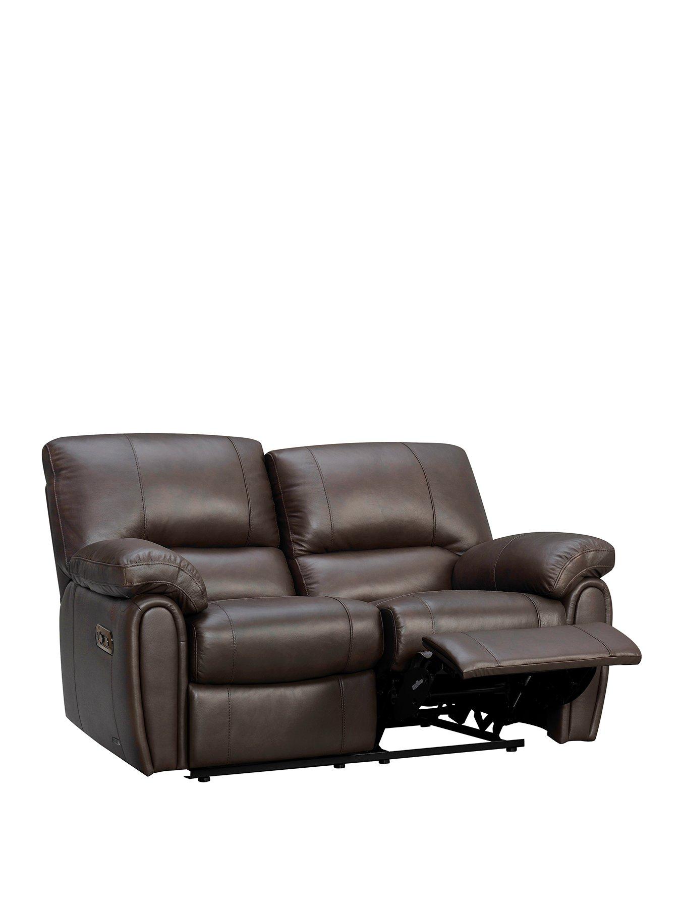 Image 2 of 5 of Very Home Leighton&nbsp;Leather/Faux Leather 2 Seater High Back&nbsp;Power Recliner Sofa&nbsp;- Brown&nbsp;- FSC&reg; Certified