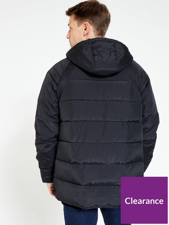 stillFront image of very-man-midweight-hooded-padded-coat-black