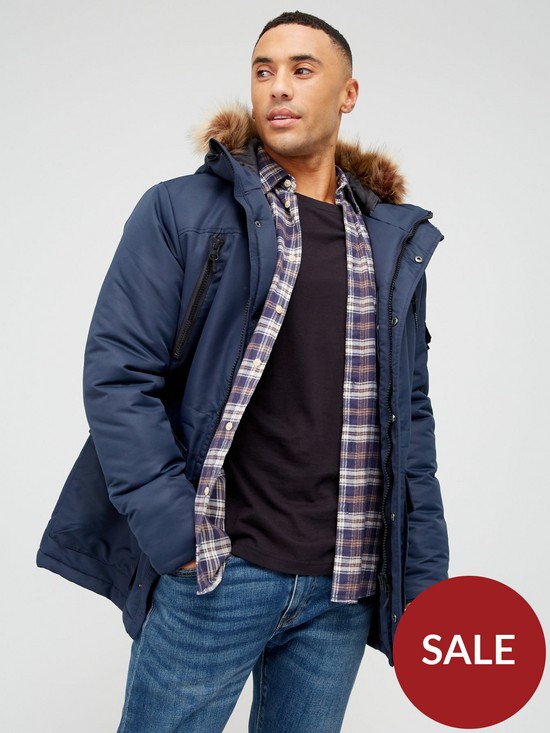 front image of very-man-four-pocketnbspparka-navy
