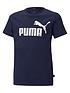  image of puma-boys-essentials-logo-t-shirt-navy