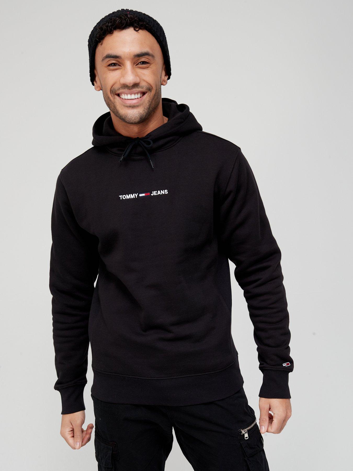 black tommy hoodie mens