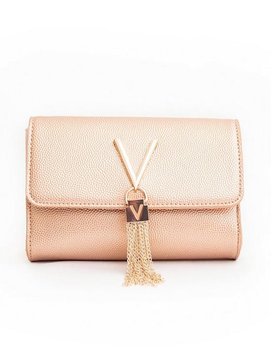 front image of valentino-bags-divina-small-crossbody-bag-rose-gold