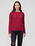  image of v-by-very-cable-crew-neck-jumper-raspberry