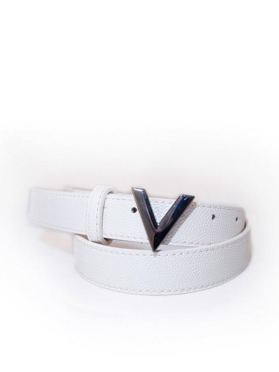 front image of valentino-bags-divina-belt-white