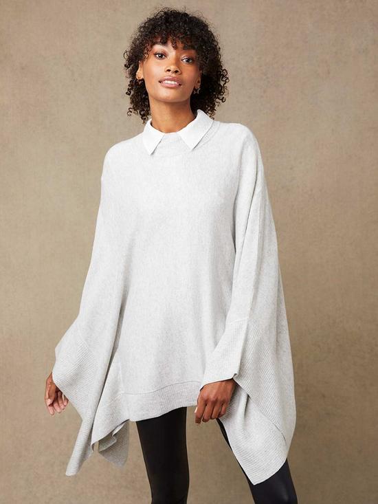 front image of mint-velvet-textured-long-poncho