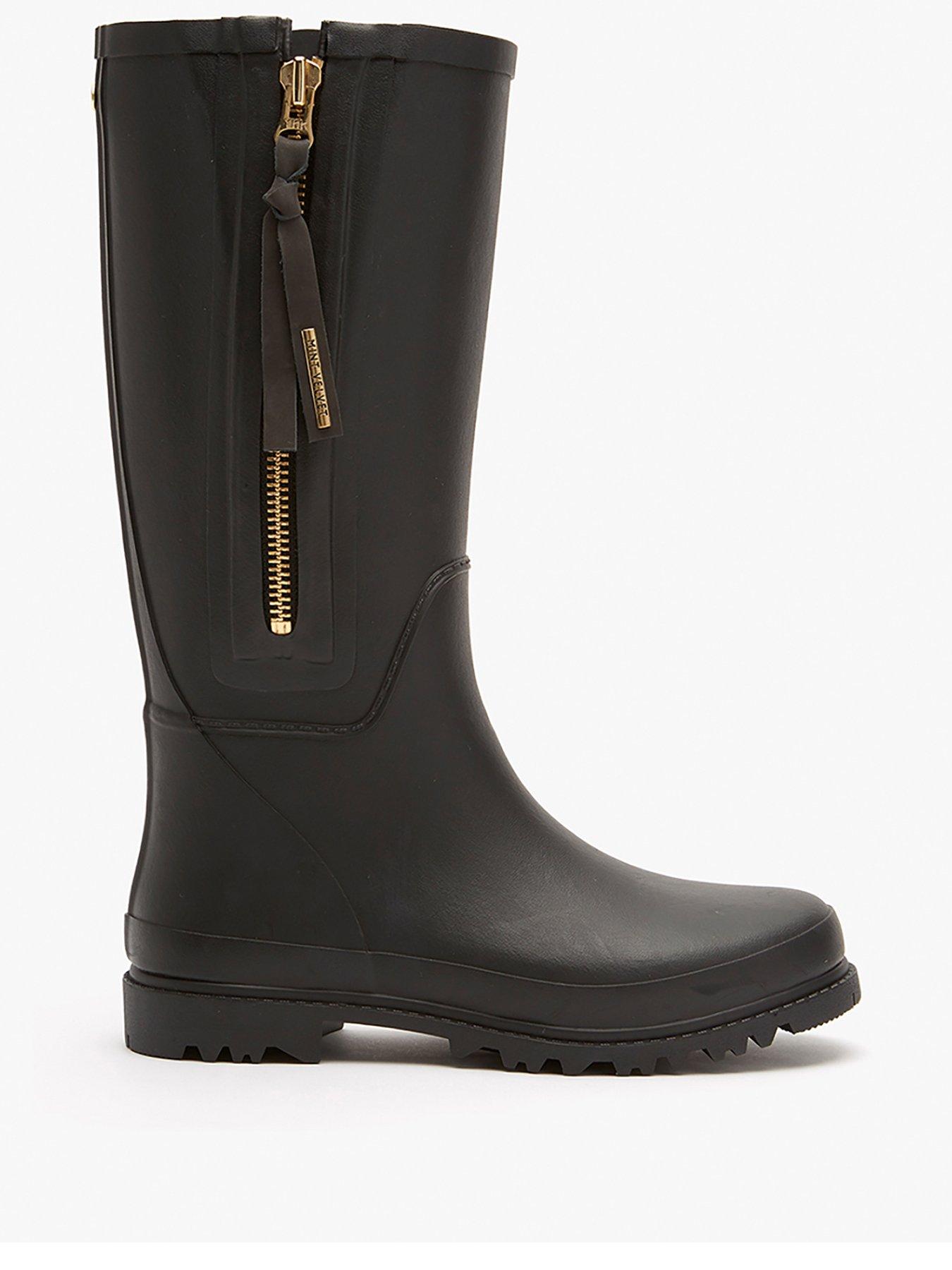 undefined April Zip Detail Wellies - Black