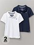  image of crew-clothing-boys-2-pack-pique-polo-shirts-navy-bluewhite