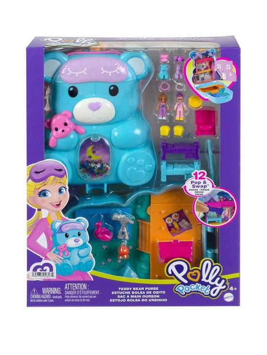 stillFront image of polly-pocket-teddy-bear-wearable-purse-with-micro-dolls-and-accessories