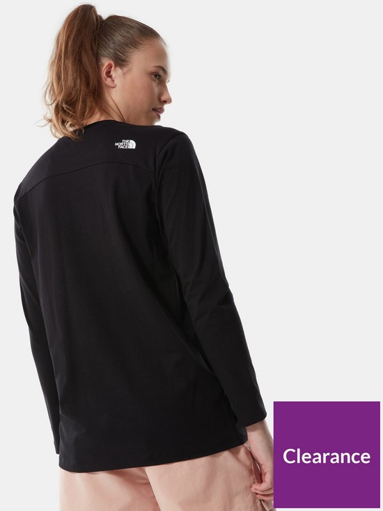 stillFront image of the-north-face-long-sleeve-simple-dome-tee-black