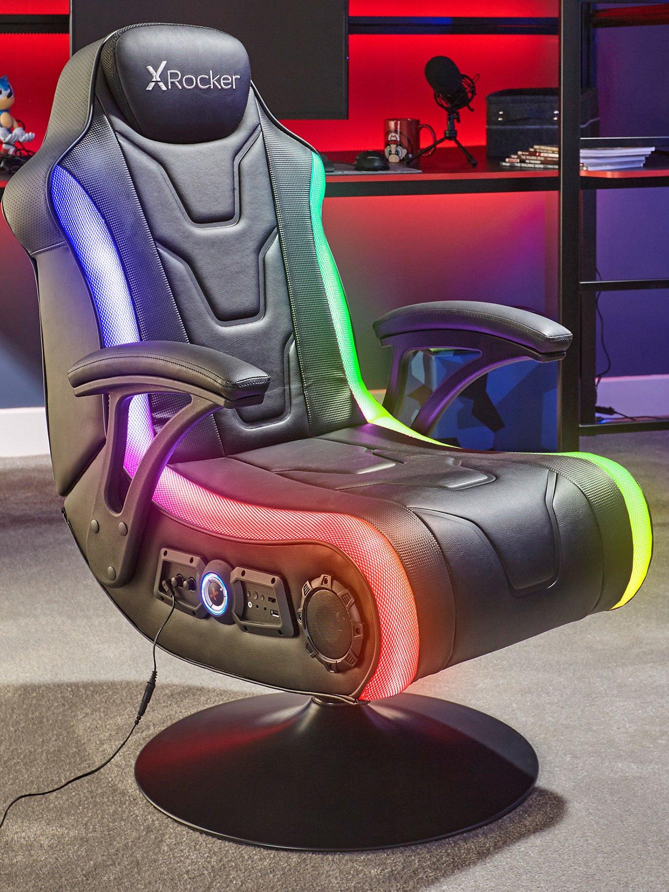 Rgb Lights Gaming Chair Light Up X Rocker Monsoon RGB Stereo Audio