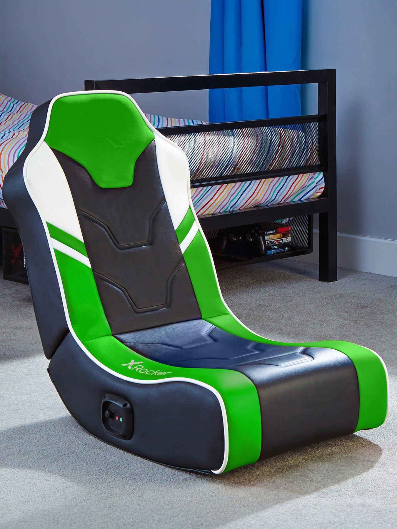 X Rocker Shadow Green Stereo Audio Gaming Floor Rocker