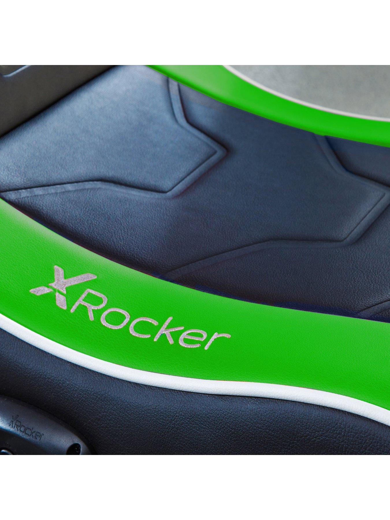  image of x-rocker-shadow-20-green-stereo-audio-gaming-floor-rocker