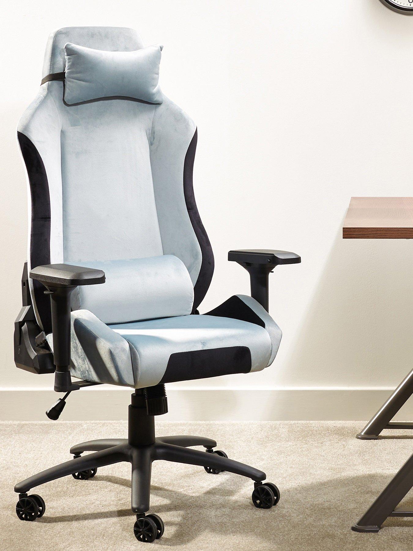  image of x-rocker-messina-chenille-silver-pc-office-gaming-chair