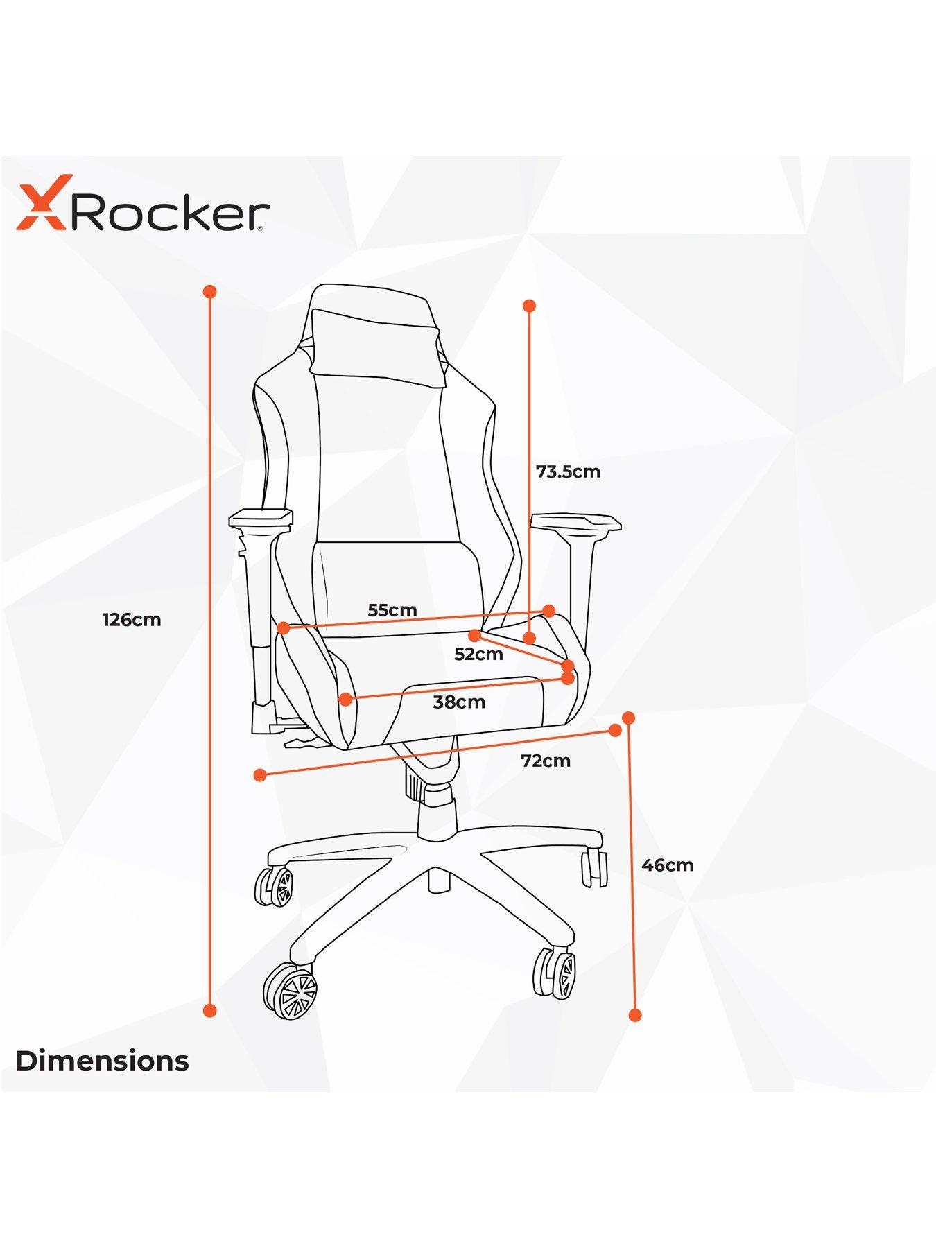  image of x-rocker-messina-chenille-silver-pc-office-gaming-chair