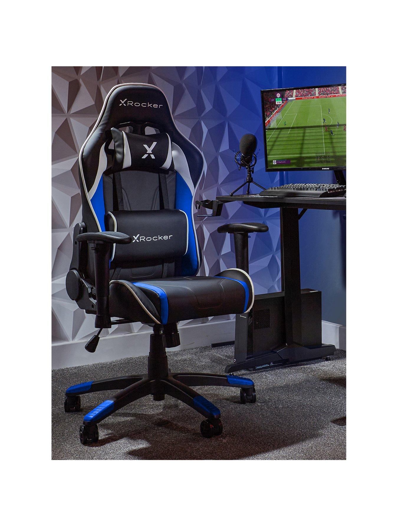 X Rocker Agility Black/Blue Junior PC Office Gaming Chair