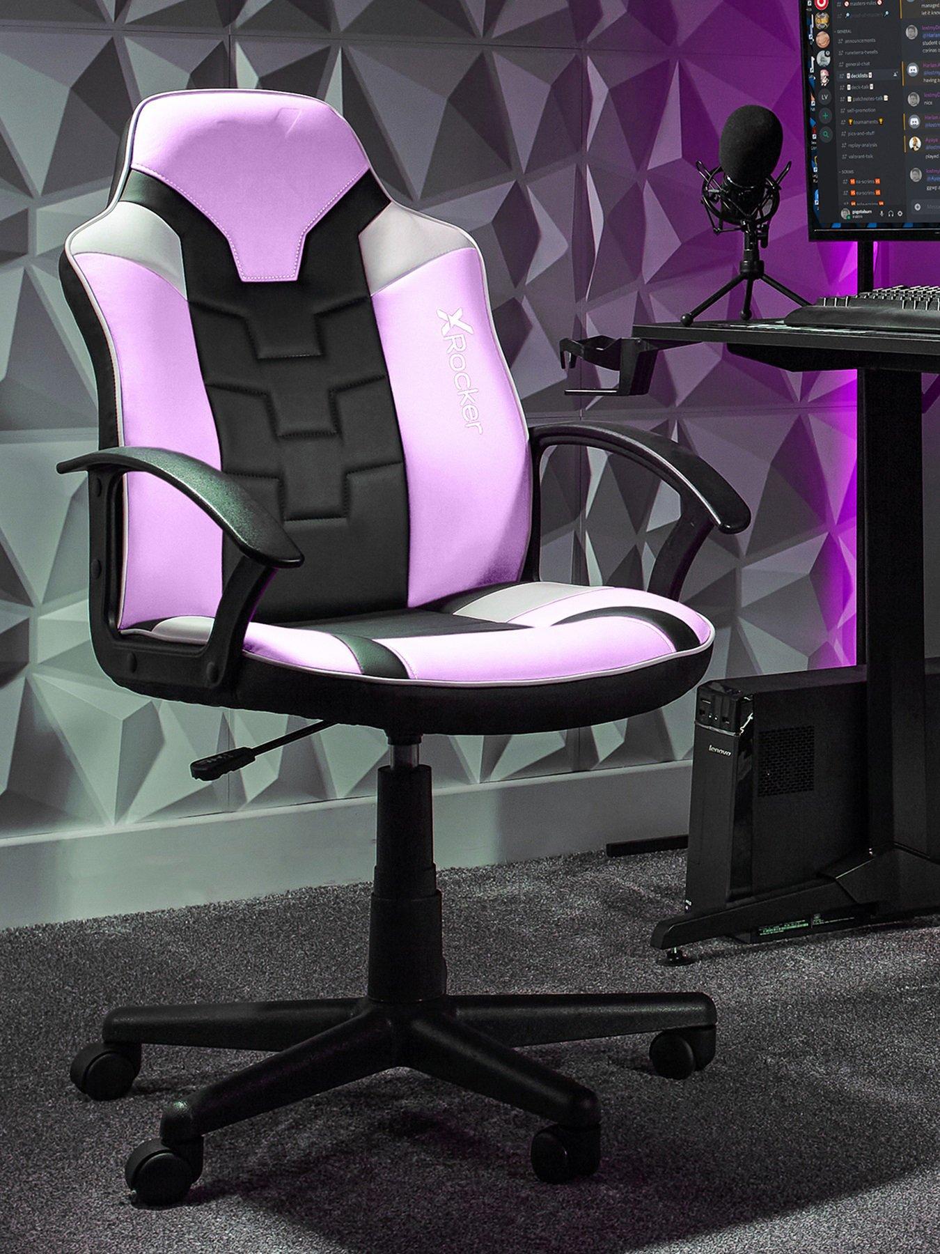 undefined Saturn White/Pink/Grey Mid-Back Esport Gaming Chair