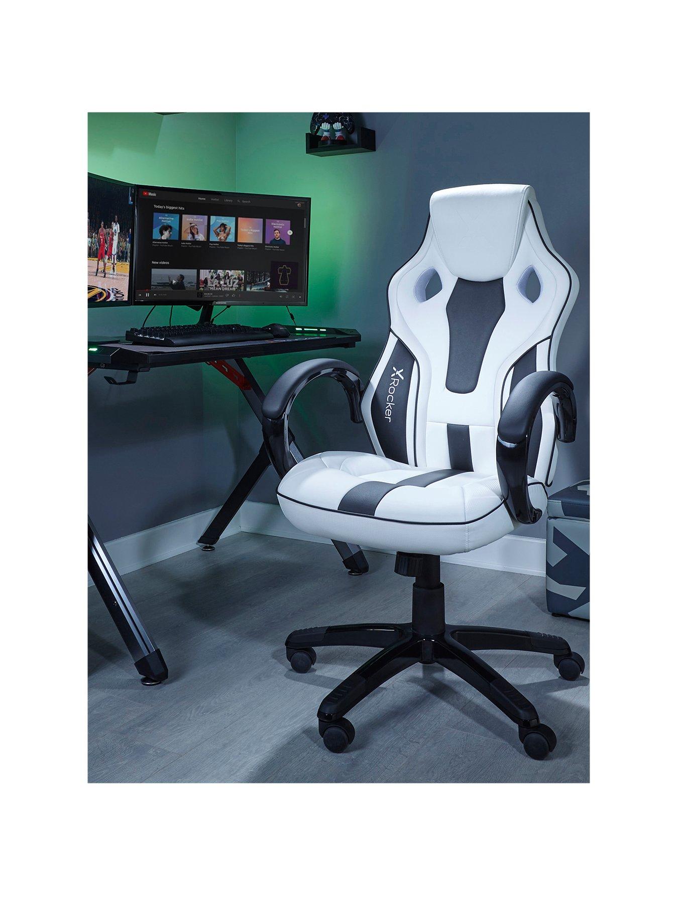X Rocker Maverick White/Black PC Office Gaming Chair