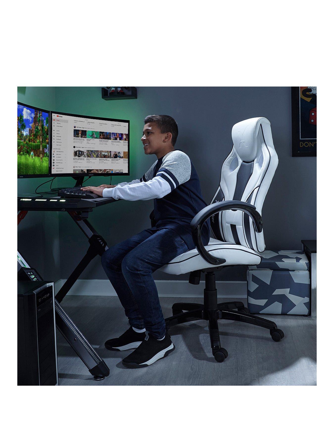 X Rocker Maverick PC Gaming Chair, Black and White 