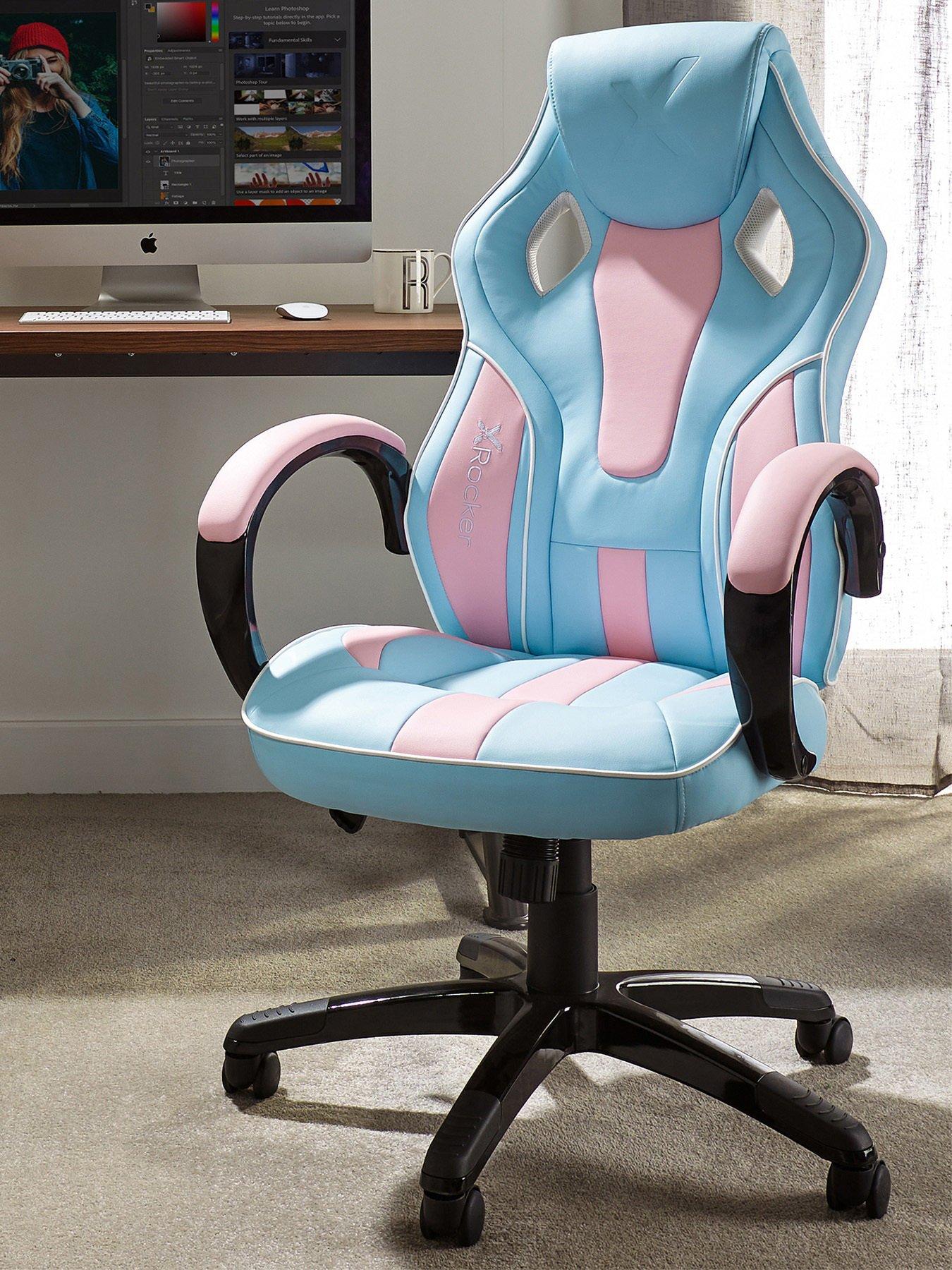 X Rocker Maverick Pink PC Office Gaming Chair Littlewoods