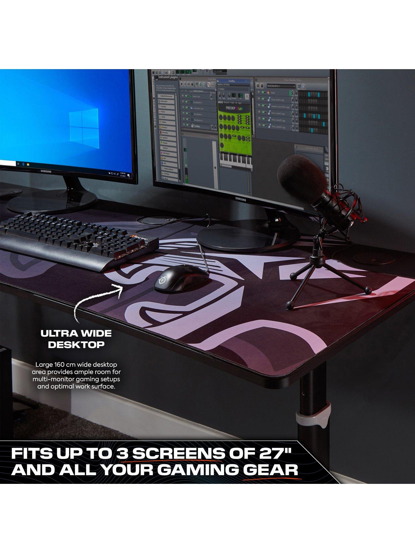  image of x-rocker-cougar-xl-esports-gaming-desk-with-manual-height-adjustment