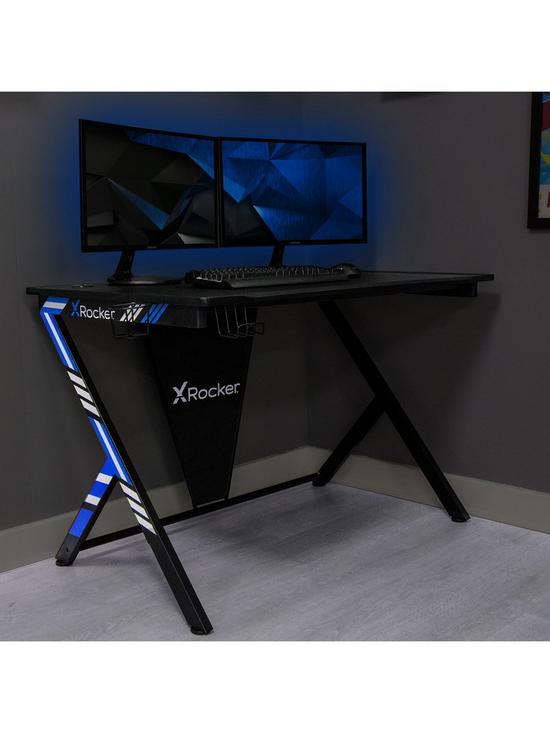 stillFront image of x-rocker-blackbluered-ocelot-gaming-desk
