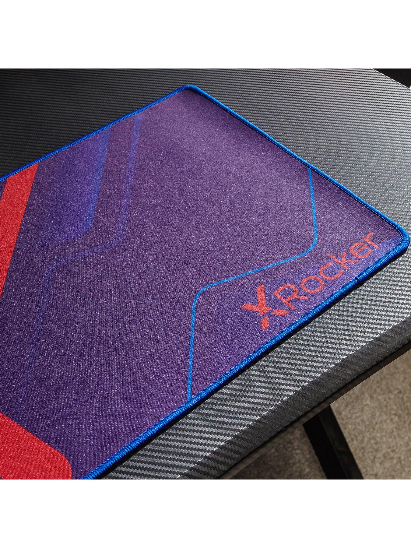  image of x-rocker-ocelot-gaming-desk-with-redblue-stickers