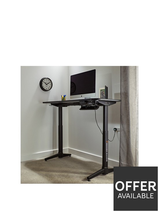 stillFront image of x-rocker-black-new-stratos-dual-motor-height-adjustable-gaming-desk