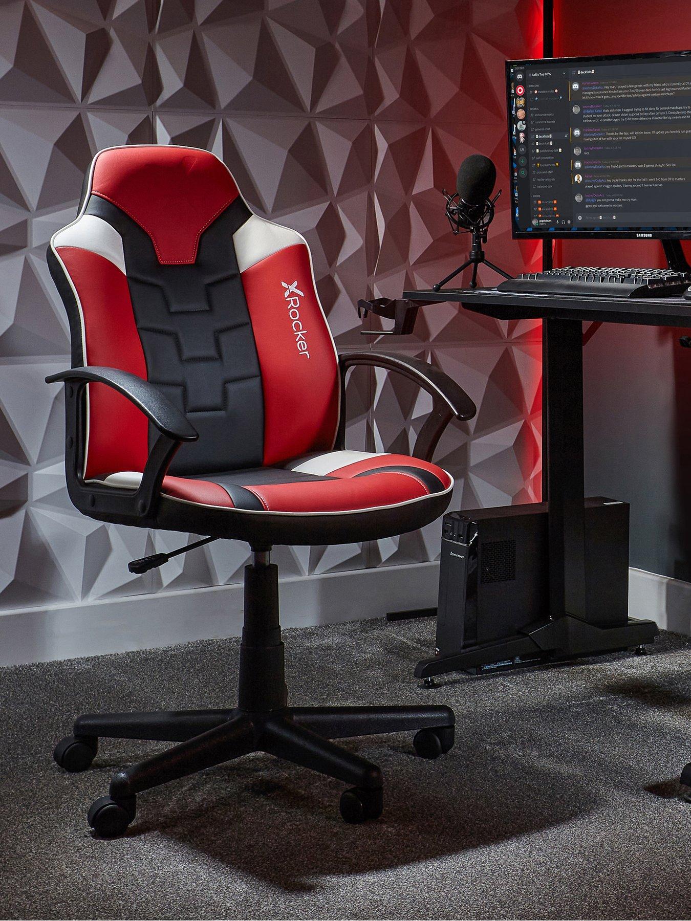 X Rocker Saturn Black/Red/Grey Mid-Back Esport Gaming Chair