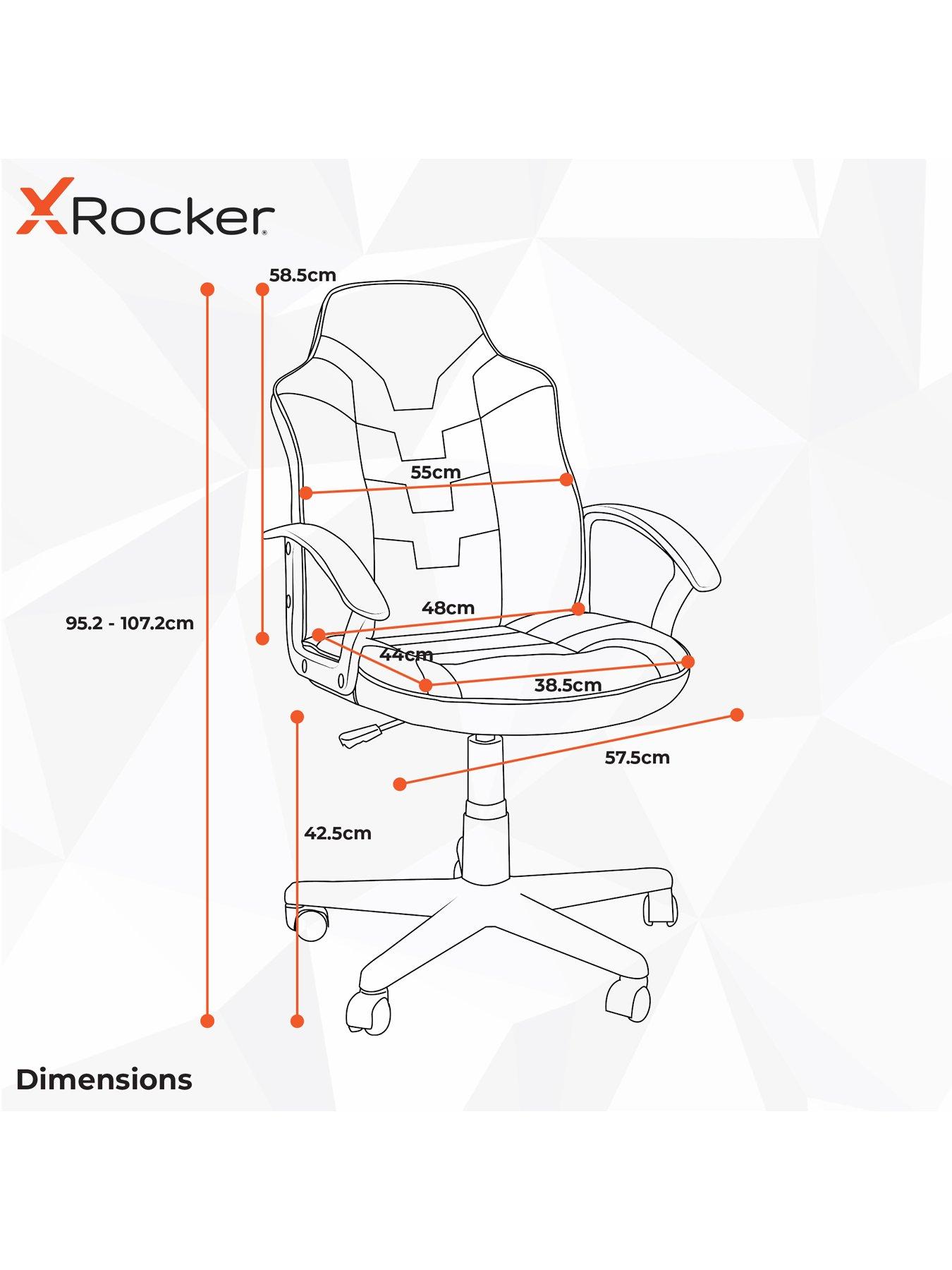 Image 6 of 6 of X Rocker Saturn Black/Red/Grey Mid-Back Esport Gaming Chair